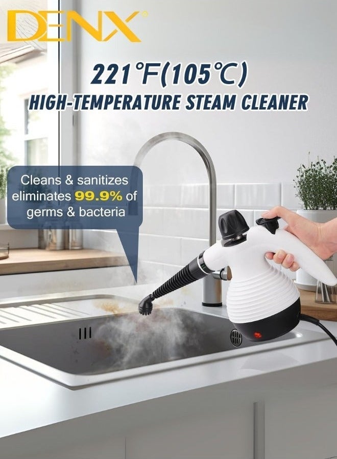 Denx High Pressure Steam Cleaner, Portable Mini Steam Cleaner for Home Kitchen Multifunction High Temperature Pressure with 9pcs Accessories for Kitchen Sofa Bathroom Car Window | 1200W | 350ml | DX2596 - Image 1