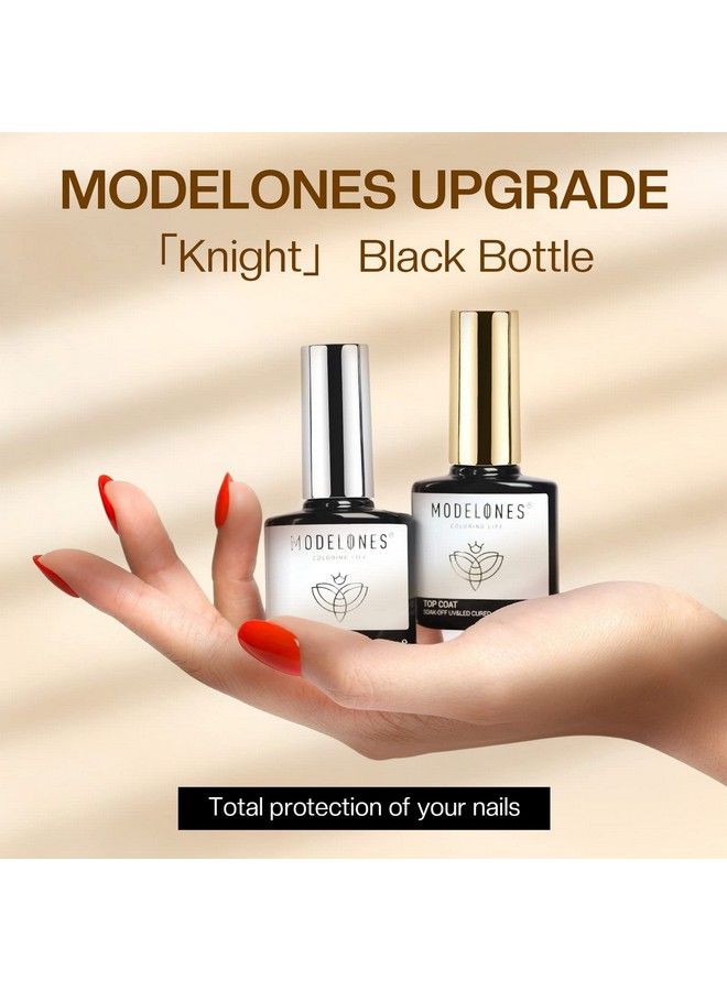 modelones Gel Top And Base Coat 2Pcs 15Ml No Wipe Gel Nail Polish Base And Top Coat Soak Off Led Nail Lamp Acid Free Gloss Clear Base Top Coat Gel Nail Starter Supplies Kit Long Lasting For 28 Days - Image 3