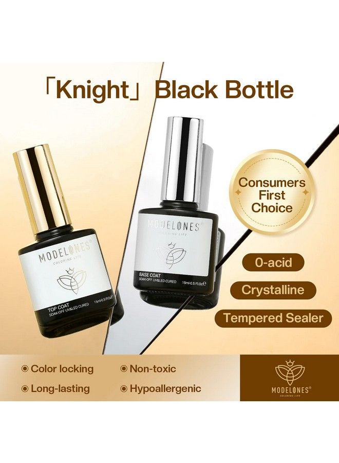 modelones Gel Top And Base Coat 2Pcs 15Ml No Wipe Gel Nail Polish Base And Top Coat Soak Off Led Nail Lamp Acid Free Gloss Clear Base Top Coat Gel Nail Starter Supplies Kit Long Lasting For 28 Days - Image 4