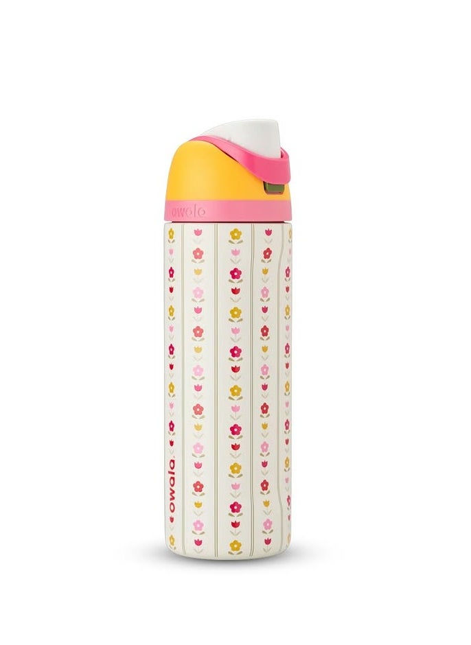 Owala - Freesip Insulated Stainless Steel Water Bottle With Straw For Sports And Travel, Bpa-Free, 24-Ounce,Flower Crown - Image 1