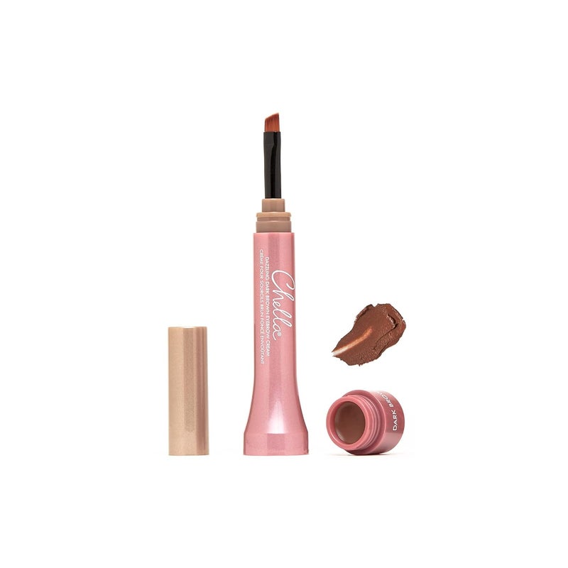 Chella Chella Eyebrow Cream Dazzling Dark Brown  Vegan Cruelty Free Paraben Free Gluten Free Eyebrow Pomade Makeup  Long Wearing Velvet Consistency Water Resistant 