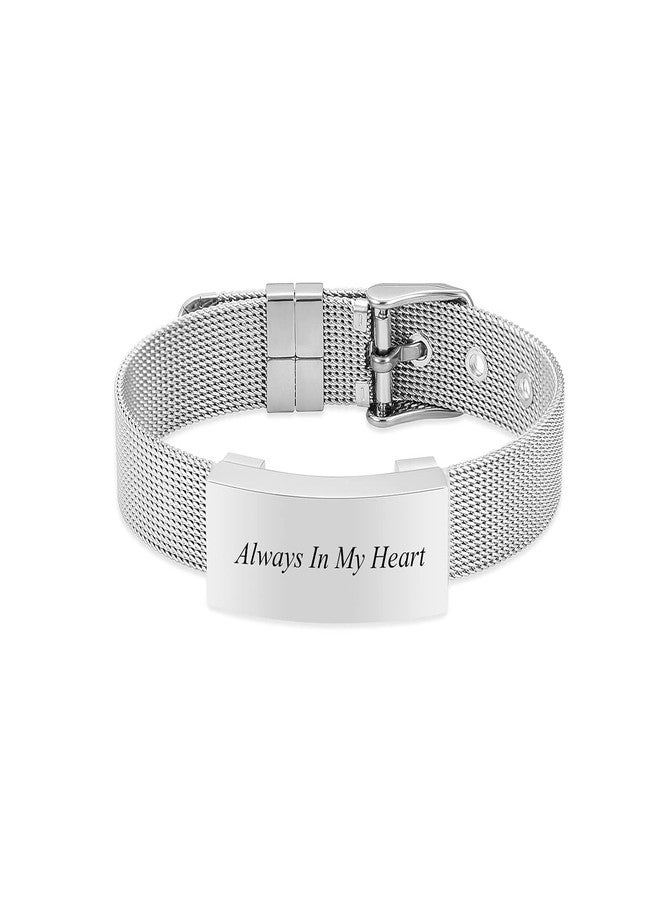 Hearbeingt Cremation Jewelry for Ashes Bracelet for Women Men Stainless Steel Square with Watch Band Cremation Urn Bracelet Memorial Keepsake Bangle Ash Holder - Image 1