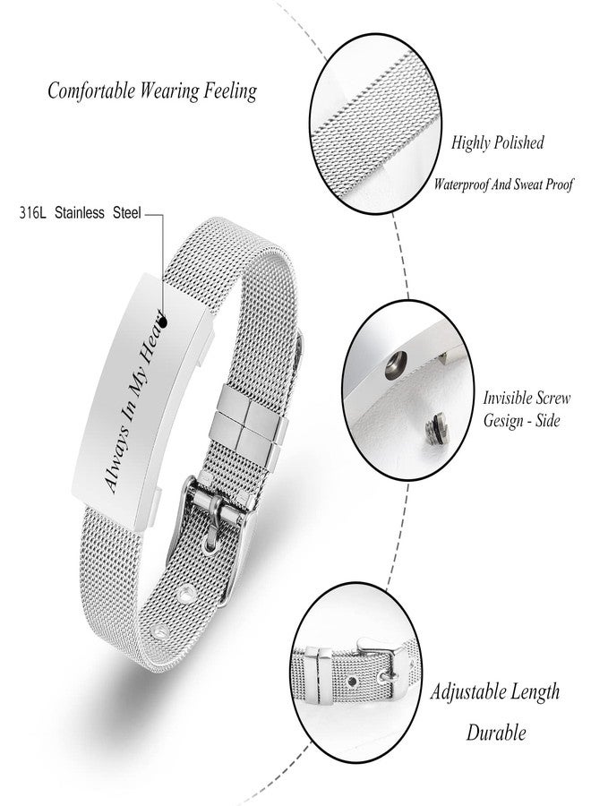Hearbeingt Cremation Jewelry for Ashes Bracelet for Women Men Stainless Steel Square with Watch Band Cremation Urn Bracelet Memorial Keepsake Bangle Ash Holder - Image 2