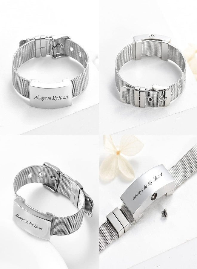 Hearbeingt Cremation Jewelry for Ashes Bracelet for Women Men Stainless Steel Square with Watch Band Cremation Urn Bracelet Memorial Keepsake Bangle Ash Holder - Image 3