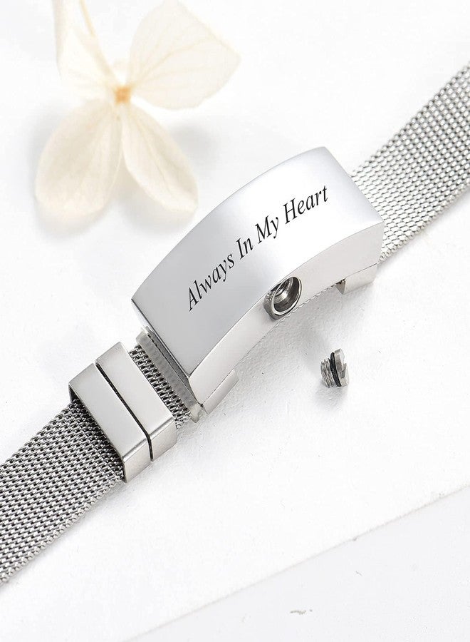 Hearbeingt Cremation Jewelry for Ashes Bracelet for Women Men Stainless Steel Square with Watch Band Cremation Urn Bracelet Memorial Keepsake Bangle Ash Holder - Image 5