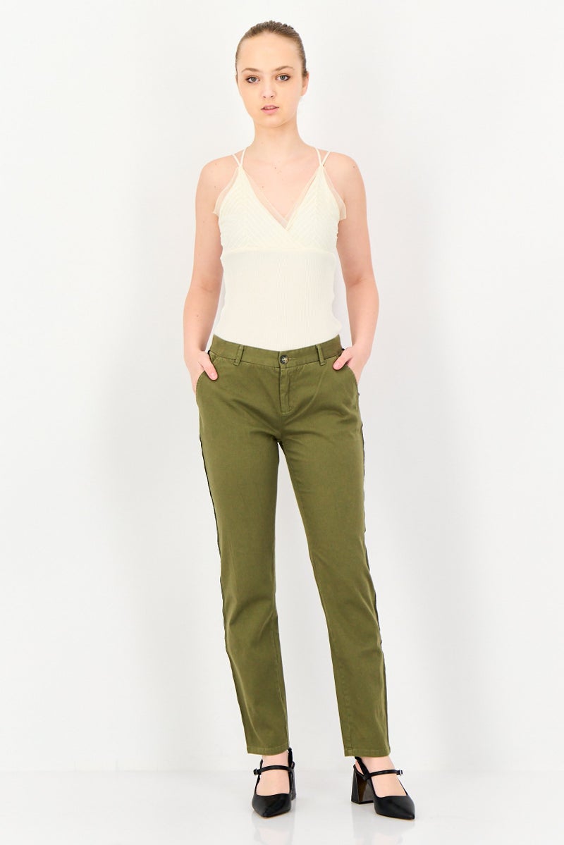 Reiko Women Chino Fit Metallic Straight Leg Pants, Multicolor - Image 3