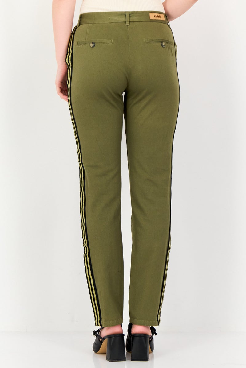 Reiko Women Chino Fit Metallic Straight Leg Pants, Multicolor - Image 4