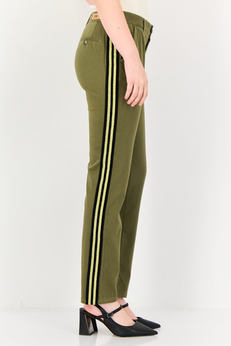 Reiko Women Chino Fit Metallic Straight Leg Pants, Multicolor - Image 2