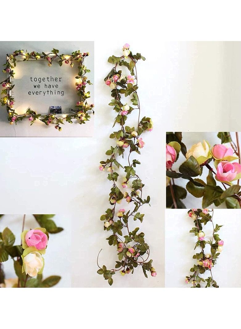 Y&D LED pink flower lights, courtyard decoration, decorative atmosphere light string, 2 meters,20 lights  - Image 2