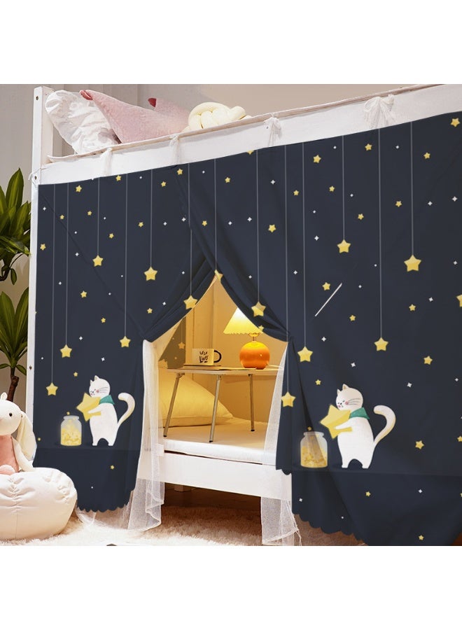 SISGL Lower Deck Single Bed Curtain Privacy Bed Tent  With Mosquito Net Dorm Home Bunk Nets Bed Curtains Cloth Bed Canopy Blackout Students Curtain Shading Nets Breathable Dustproof Single Sleeper - Image 1