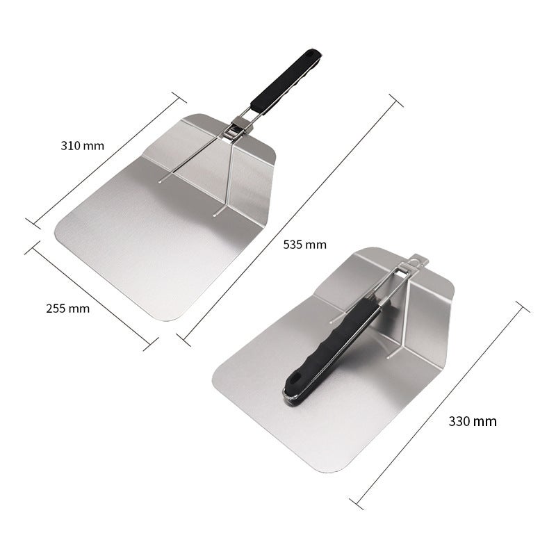 Spot household with handle wheel knife stainless steel baking pizza shovel large easy-to-operate pizza transfer 430 material (carton) - Image 5