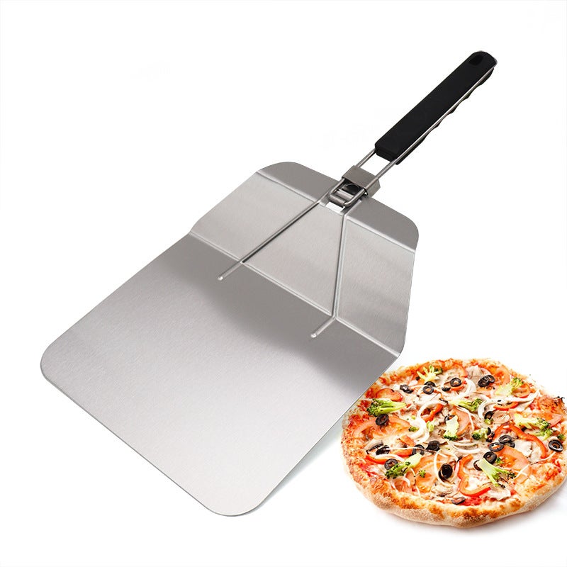 Spot household with handle wheel knife stainless steel baking pizza shovel large easy-to-operate pizza transfer 430 material (carton) - Image 2