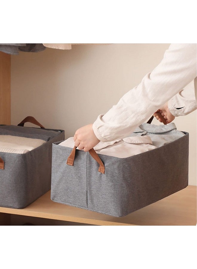 هاوس أوف كويرك منظم خزانة ملابس مكون من 4 قطع من House of Quirk مع صندوق تخزين قابل للطي بإطار معدني، صناديق تخزين ملابس للسراويل والقمصان والسترات والجينز والجوارب (رمادي غامق) - Image 3