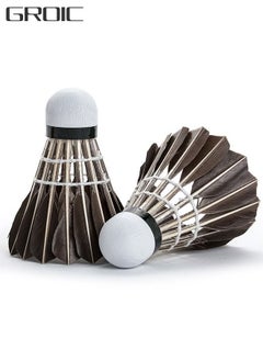 GROIC Goose Feather Badminton Shuttlecocks with Great Stability and Durability, High Speed ball, Pack of 12  - Image 1