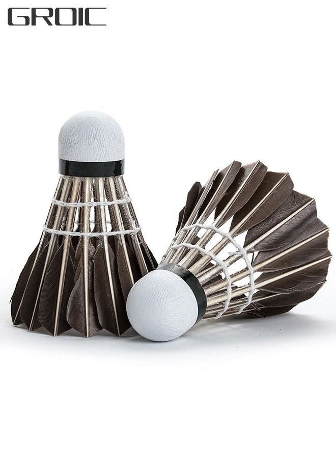 GROIC Goose Feather Badminton Shuttlecocks with Great Stability and Durability, High Speed ball, Pack of 12 - Image 2