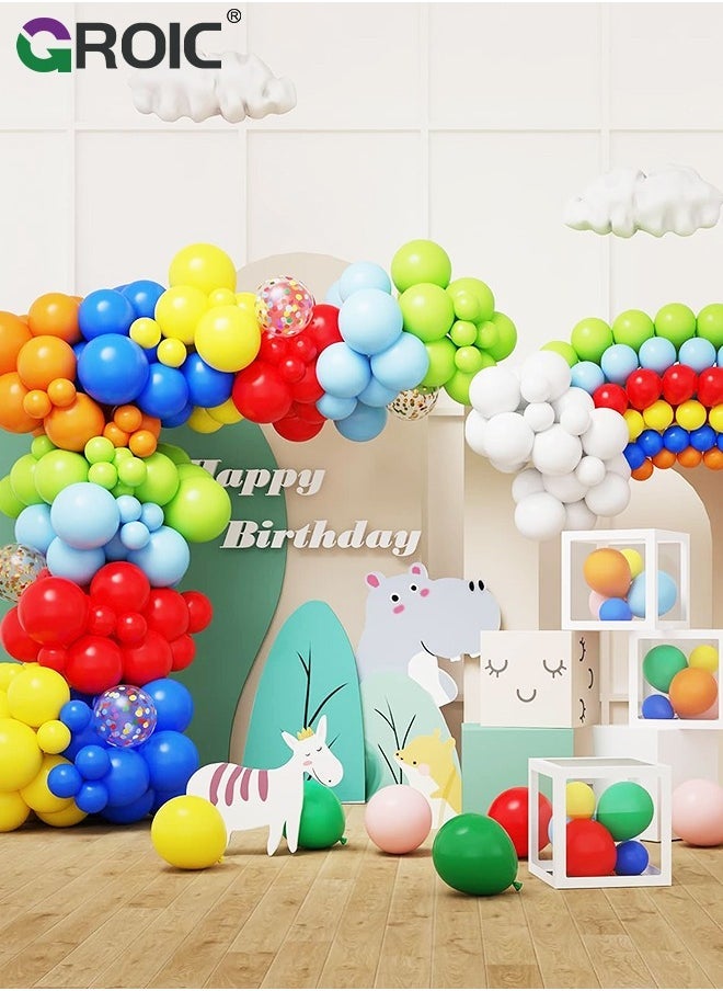 جرويك طقم قوس إكليل بالونات ملونة ، 129 قطعة 12 بالونات ملونة متنوعة بالونات حفلات ملونة لتزيين حفلة عيد ميلاد ، مجموعة بالون الحفلات ، لوازم الحفلات - Image 3