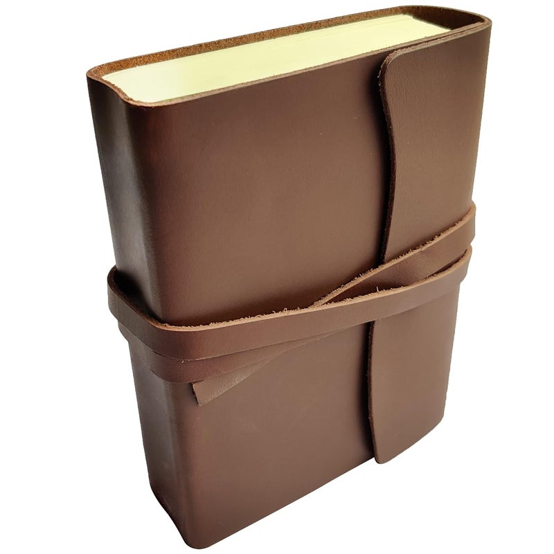 Rustic Town Antique Brown Leather Bound Journal for Men Travel Diary (200-Pages) Vintage Leather Journal Writing Notebooks Women Gift for Him Her - Image 1