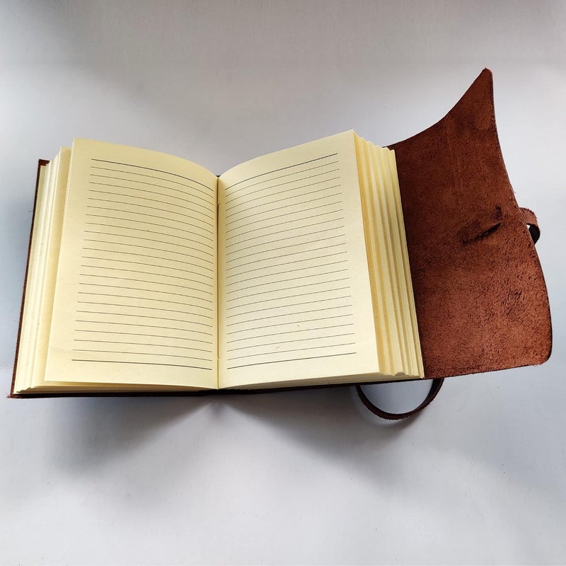Rustic Town Antique Brown Leather Bound Journal for Men Travel Diary (200-Pages) Vintage Leather Journal Writing Notebooks Women Gift for Him Her - Image 4
