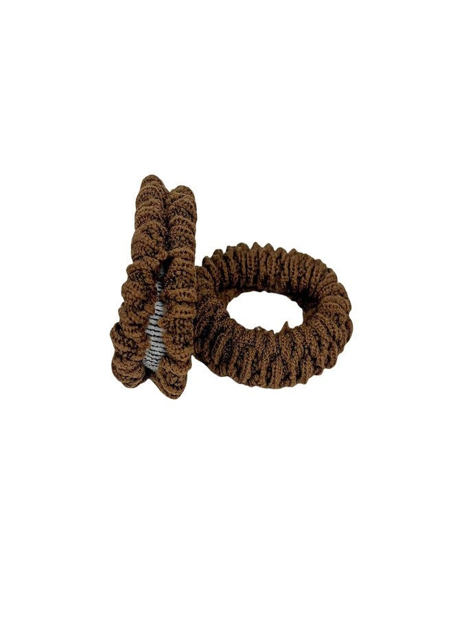 BLBM Hair Ties with Seamless High Elastic Thickening and widening in Ponytail Holders (Brown with 6 Pcs Packing) - Image 3