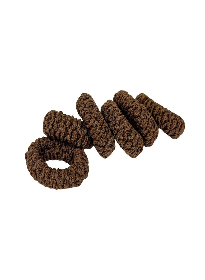 BLBM Hair Ties with Seamless High Elastic Thickening and widening in Ponytail Holders (Brown with 6 Pcs Packing) - Image 2