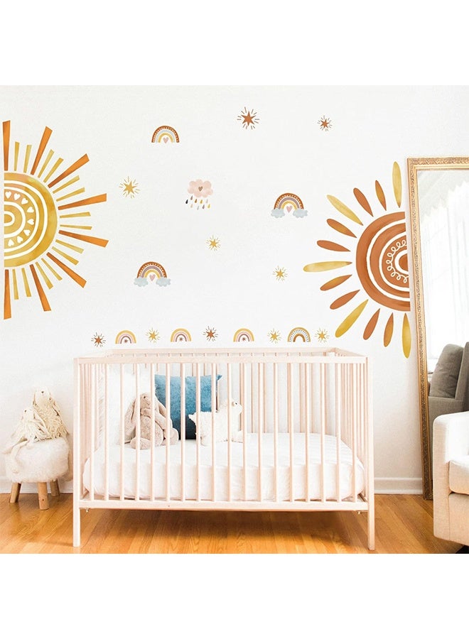 Sweet Life Sun Wall Stickers Large Rainbow and Clouds Peel and Stick Wall Art Decals for Baby Nursery Kids Bedroom Living Room - Image 2