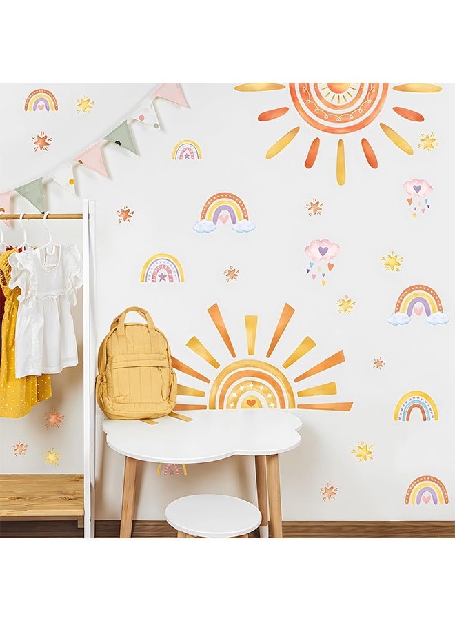 Sweet Life Sun Wall Stickers Large Rainbow and Clouds Peel and Stick Wall Art Decals for Baby Nursery Kids Bedroom Living Room - Image 5