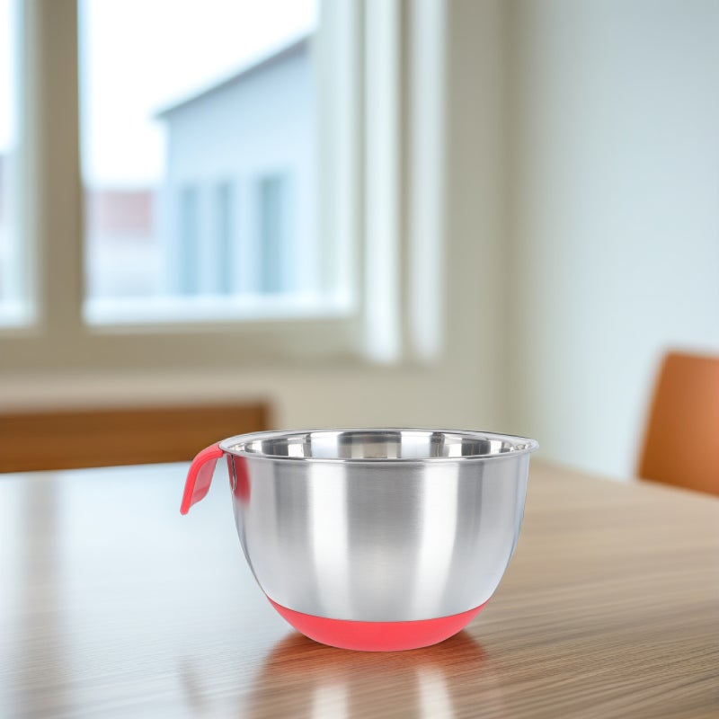 2 pcs Silicone Stainless Steel Bowl Mixing Bowl Inclined Mouth Salad Bowl - Image 3