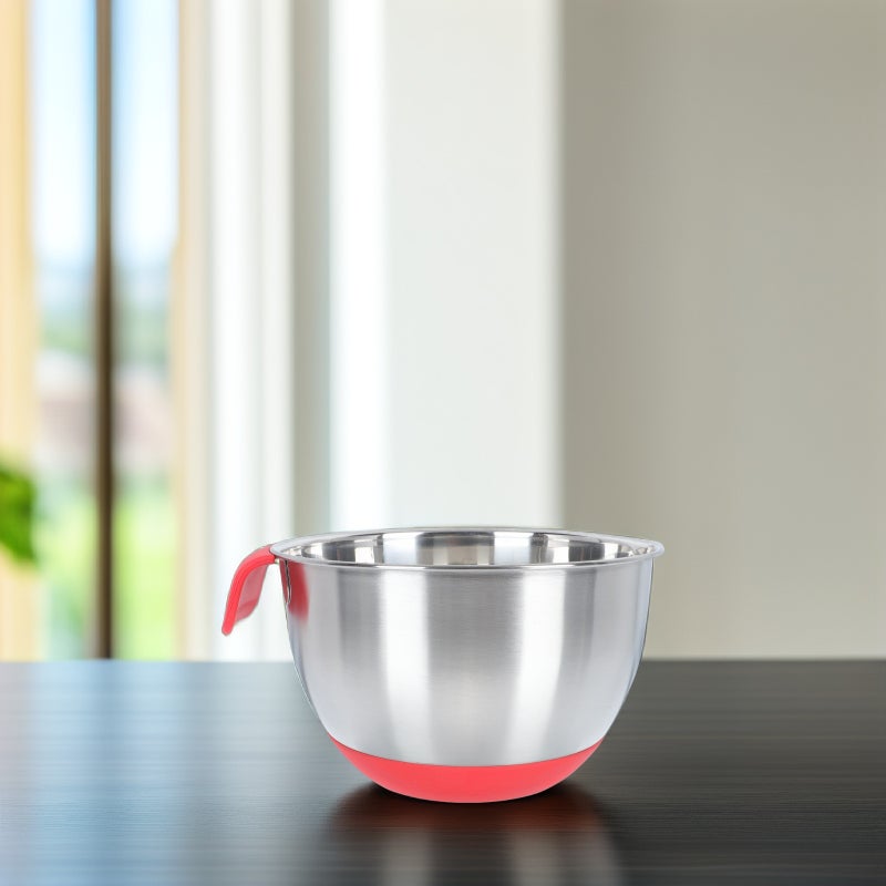 2 pcs Silicone Stainless Steel Bowl Mixing Bowl Inclined Mouth Salad Bowl - Image 4