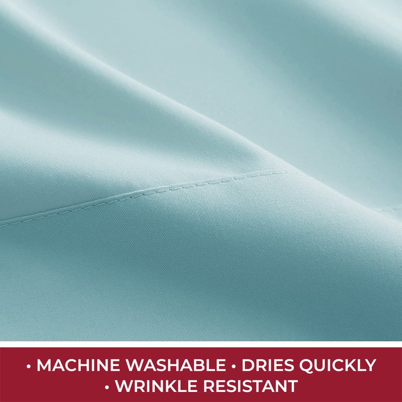 mellanni Mellanni RV Short Queen Sheets - 4 PC Iconic Collection Bedding Sheets & Pillowcases - Hotel Luxury  Extra Soft  Cooling Bed Sheets - Deep Pocket up to 10 inch (RV/Short Queen  Spa Blue)  - Image 5