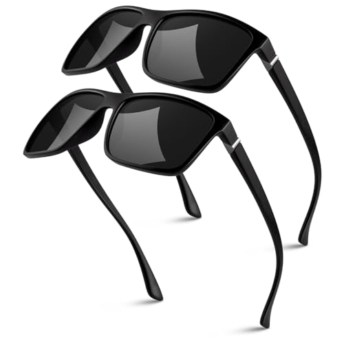 GQUEEN Retro Polarized Sunglasses Men Womens Sports UV400 Protection Rectangular Square Frame - Image 1