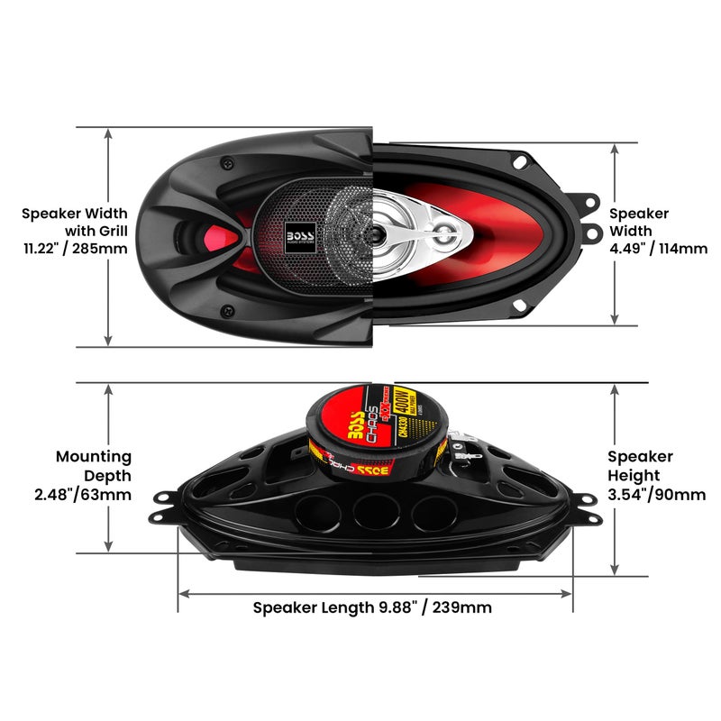 BOSS Audio Systems CH4330 4 x 10 Inch Car Door Speakers - 400 Watts Max (per pair), Coaxial 3-Way, Full Range, 4 Ohms, Sold in Pairs - Image 5