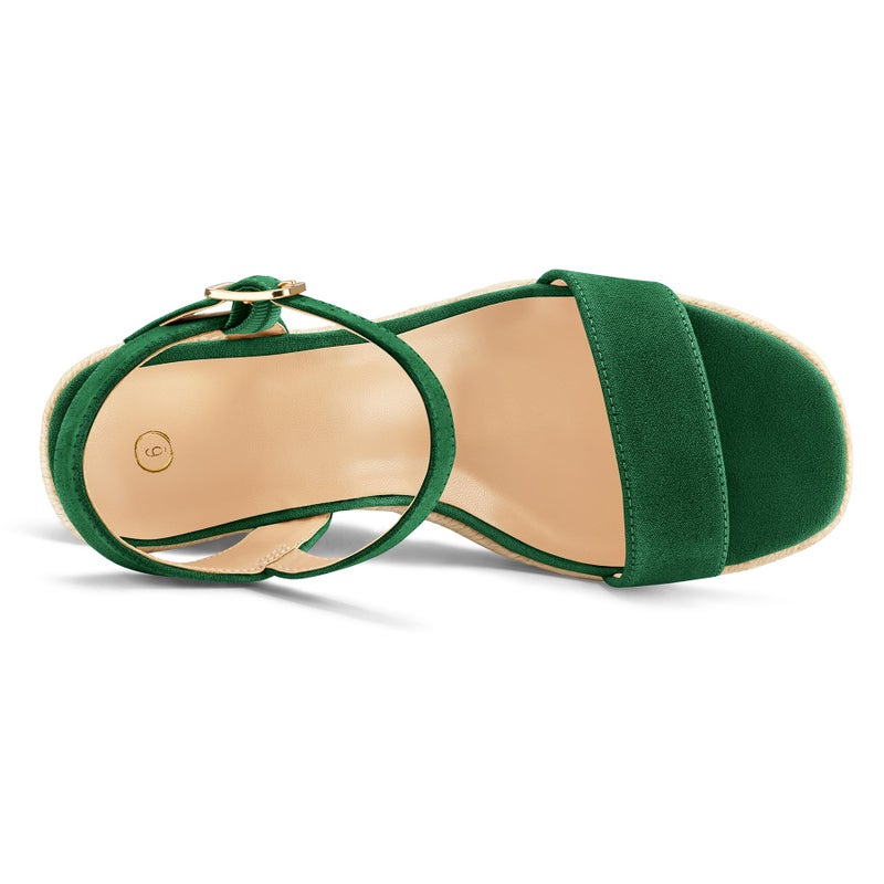 mysoft Women's Platform Espadrille Wedge Sandals Square Open Toe Ankle Strap Buckle Casual Summer Dressy Sandals - Image 4