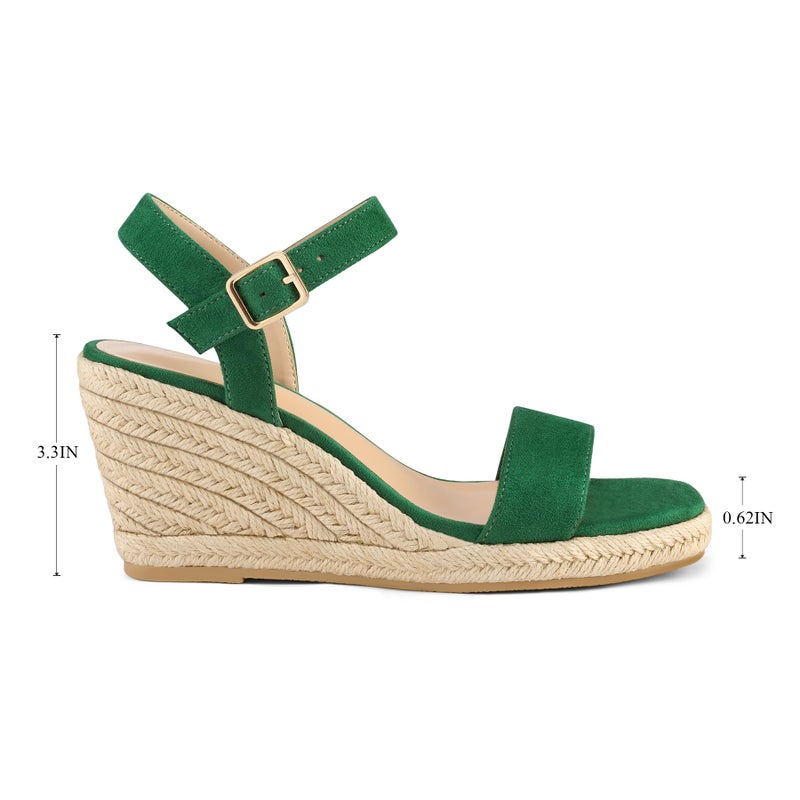 mysoft Women's Platform Espadrille Wedge Sandals Square Open Toe Ankle Strap Buckle Casual Summer Dressy Sandals - Image 3