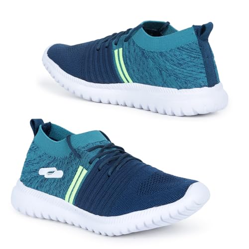TRASE Sports Shoes for Kids Boys | Walking, Running, All Day Casual & Sports Wear (Blue-Parrot Green, 1 UK) - Image 4