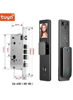 Smart door lock with camera and Face ID feature. More than one way to unlock - face and fingerprint, password, phone application (TUYA), card magnet, or security key - S13 - pzsku/ZCB758F3A3D011F55DA05Z/45/_/1734269404/6172355a-c268-4e91-84af-e733315ad581