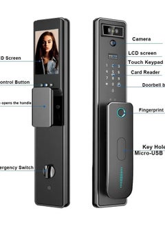 Smart door lock with camera and Face ID feature. More than one way to unlock - face and fingerprint, password, phone application (TUYA), card magnet, or security key - S13 - pzsku/ZCB758F3A3D011F55DA05Z/45/_/1734269545/32ba597f-198d-40d9-9df2-7c704c423b02