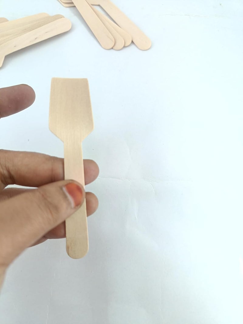 advancedestore Square 35inches Wooden Disposable Wooden SpoonsDisposable Tasting Sampling SpoonsBiodegradable Pack of 100 - Image 3