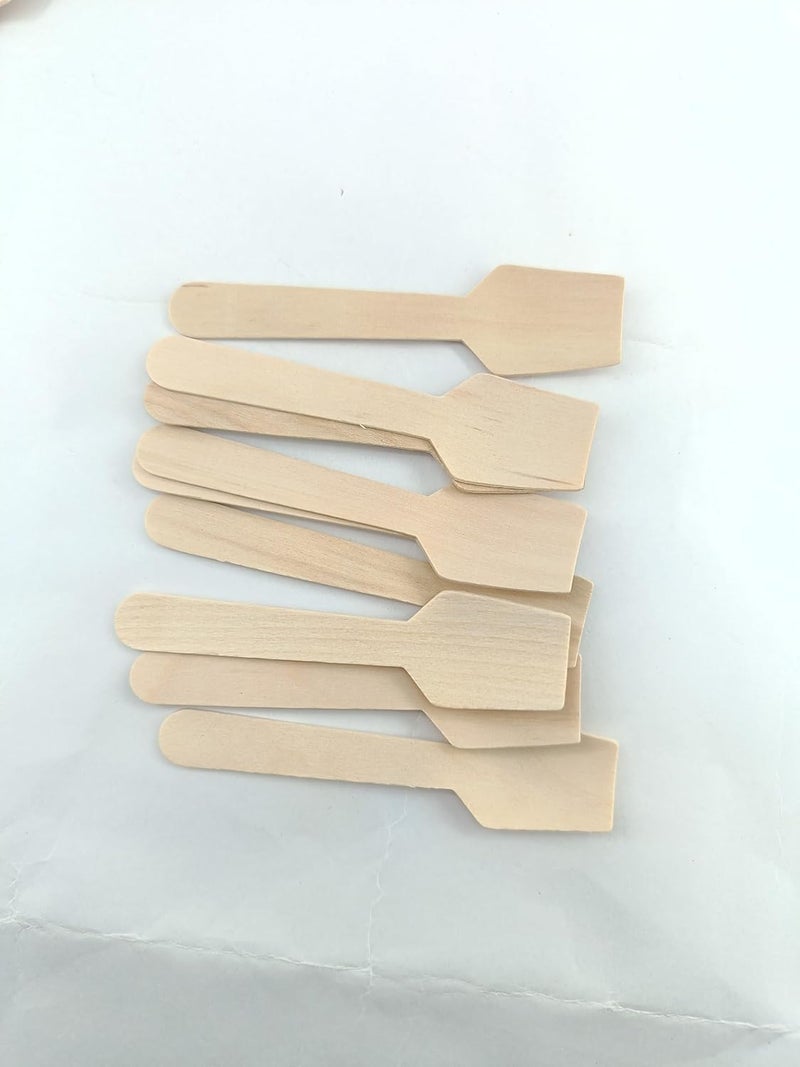 advancedestore Square 35inches Wooden Disposable Wooden SpoonsDisposable Tasting Sampling SpoonsBiodegradable Pack of 100 - Image 2