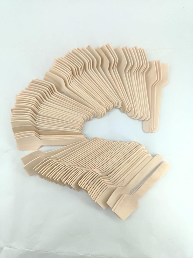 advancedestore Square 35inches Wooden Disposable Wooden SpoonsDisposable Tasting Sampling SpoonsBiodegradable Pack of 100 - Image 1