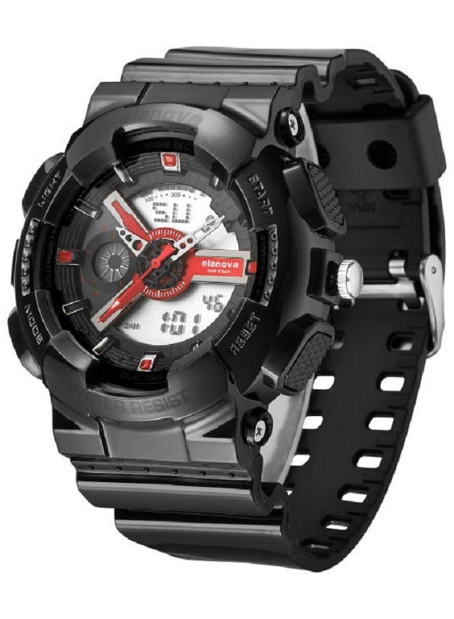 إيلانوفا ساعة يد بعقارب وشاشة رقمية مضيئة، مقاومة للماء، بسوا مقاوم للتلف،  طراز EL908 - Image 3