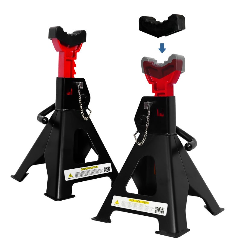 Fithoist 3 Ton Jack Stands Heavy Duty (6 600 Lbs Capacity)  Car Jack Stand For Trucks With Double Pin Locking & Rubber Pads  11.22""-16.54"" Adjustable For Garage  Home  Vehicle Lifting  1 Pair Black - Image 1