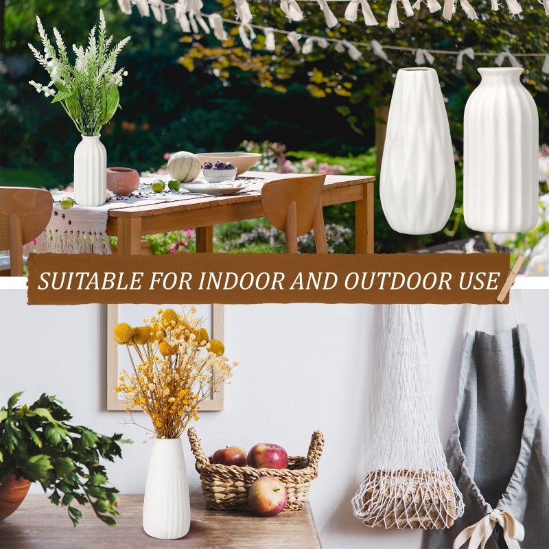 Yaomiao Set of 24 5'' White Ceramic Bud Vase Bulk Boho Rustic Small Flower Vase for Centerpieces for Wedding Home Dining Table Decoration DIY Gift, 12 Styles - Image 4