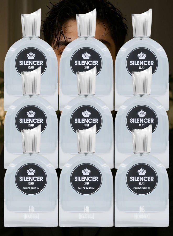 Heartbeat 9 Pieces Silencer Silver Perfume 100ML - Image 1
