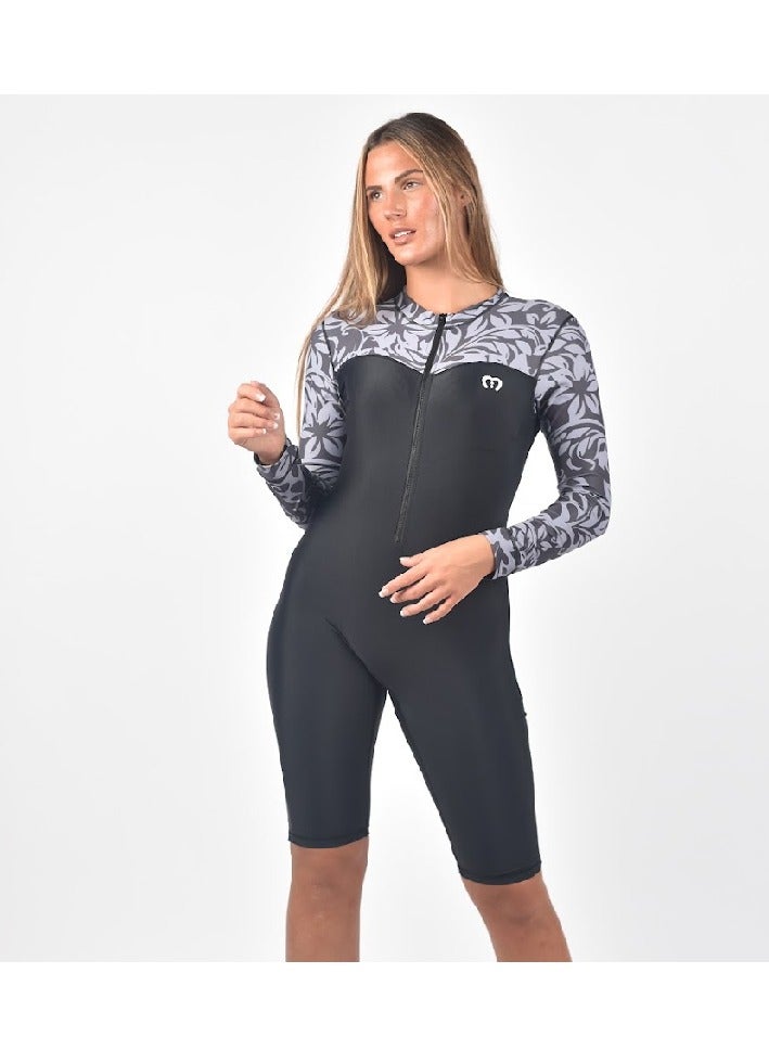 modestly active Long Sleeve/ Short Leg All-in-One Swimwear Suit Julie Girls Modest Swimwear - Image 1