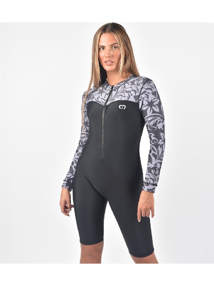 modestly active Long Sleeve/ Short Leg All-in-One Swimwear Suit Julie Girls Modest Swimwear - Image 2