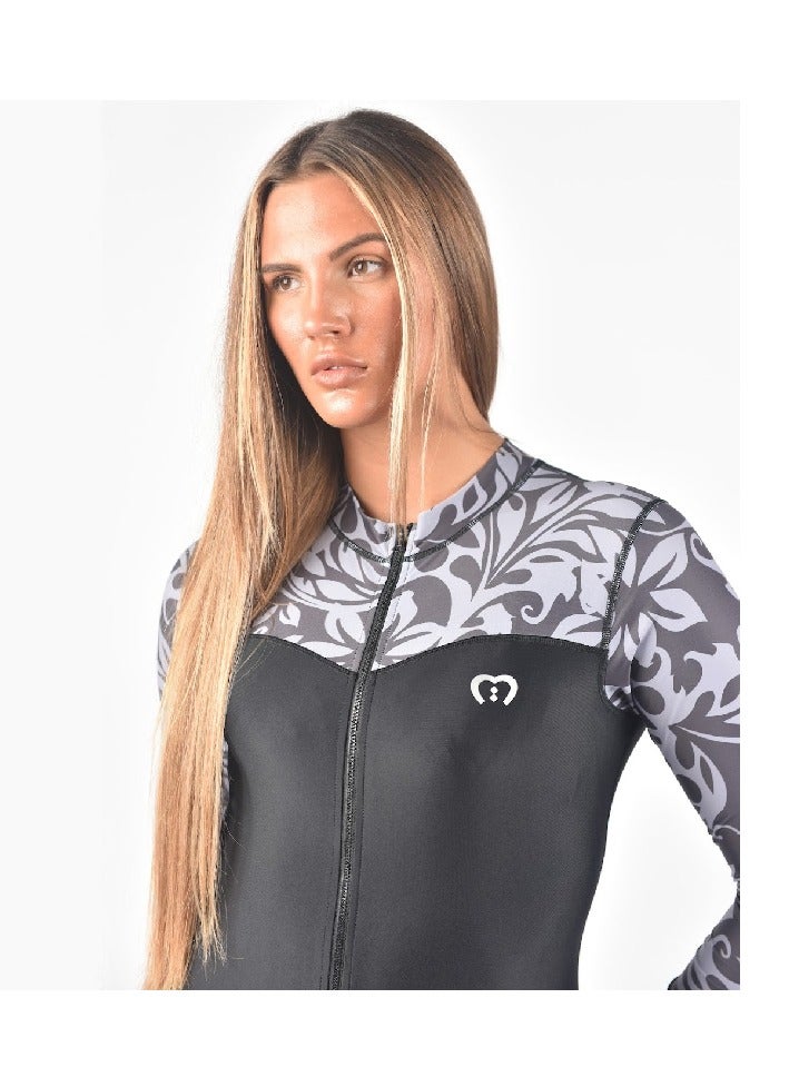 modestly active Long Sleeve/ Short Leg All-in-One Swimwear Suit Julie Girls Modest Swimwear - Image 3