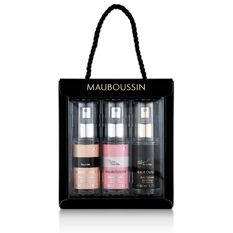 Mauboussin - Pour Elle Body Mist Set : Pour Elle Mist 50ml (1.7 Fl Oz), Elixir Pour Elle Mist 50ml (1.7 Fl Oz) & Rose Pour Elle Mist 50ml (1.7 Fl Oz)