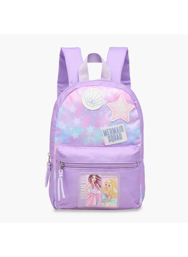 باربي Girls Mermaid Print School Backpack with Adjustable Shoulder Straps - 33x25x10 cm