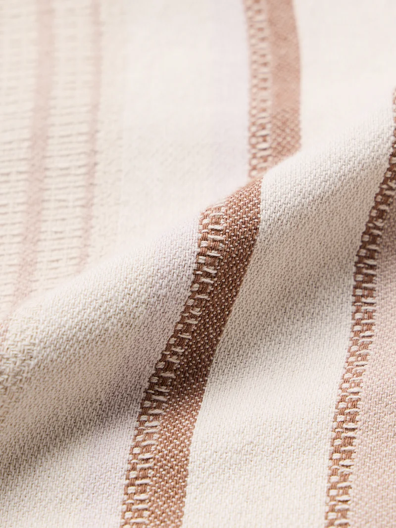 The Souled Store  The Souled Store: Gold Dust Men and Boys Long Sleeve Spread Collar Cream Striped Cotton Relaxed Shirt  | Best Price UAE