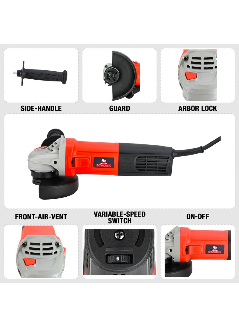 STADEA Stadea 5 Variable Speed Angle Grinder Polisher  Stone ConcreteTile Electric Power Cutting Slow SpeedTool  1400 W 300010000 RPM  - Image 2